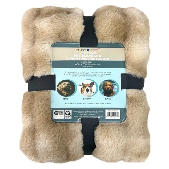 Brentwood Oversized Waterproof Pet Blanket and Furniture Protector, Bubble Fur - Picture 5 of 5